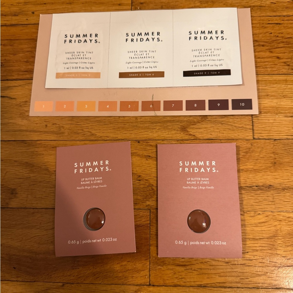 Summer Fridays Beauty Samples Lip Butter Balm and Skin Tint